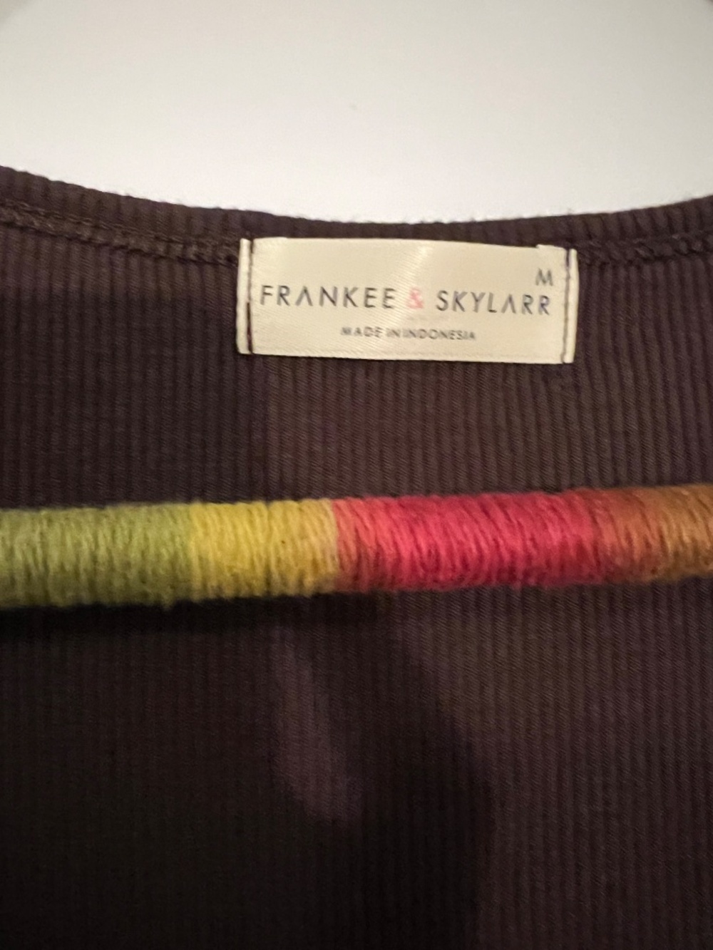 Simple Brown Scoop-Neck Ribbed Tee - Picture 3 of 5